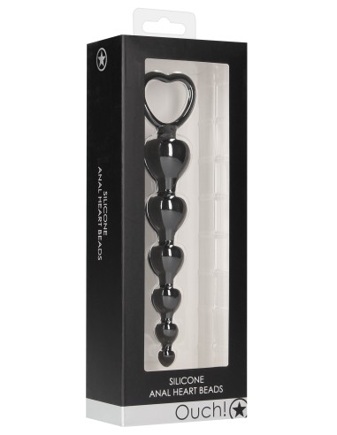 Chapelet Silicone Anal Heart 15 x 3,2 cm | FetishXplore