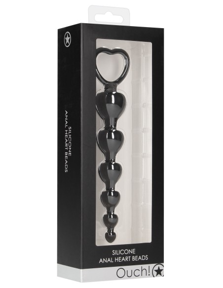 Chapelet Silicone Anal Heart 15 x 3,2 cm | FetishXplore