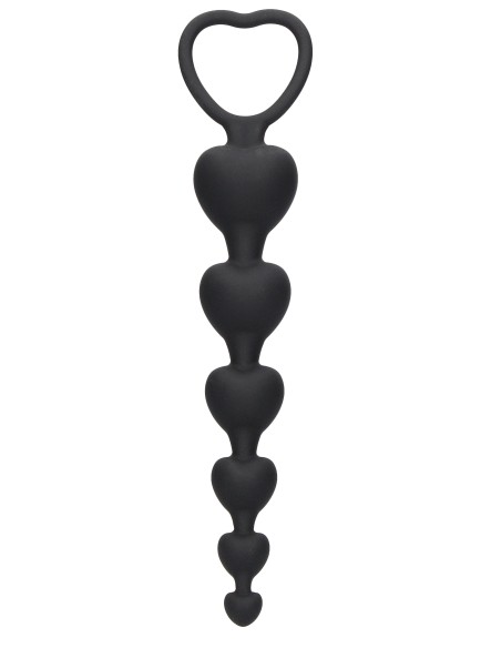 Chapelet Silicone Anal Heart 15 x 3,2 cm | FetishXplore