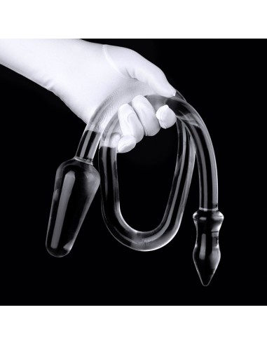 Super Long Double Head Anal Plug Clear | FetishXplore