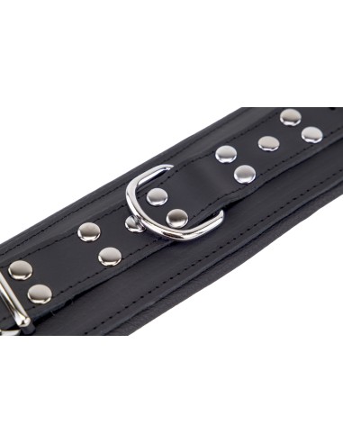 Menottes Rembourrées en Cuir pour Chevilles Noir | FetishXplore