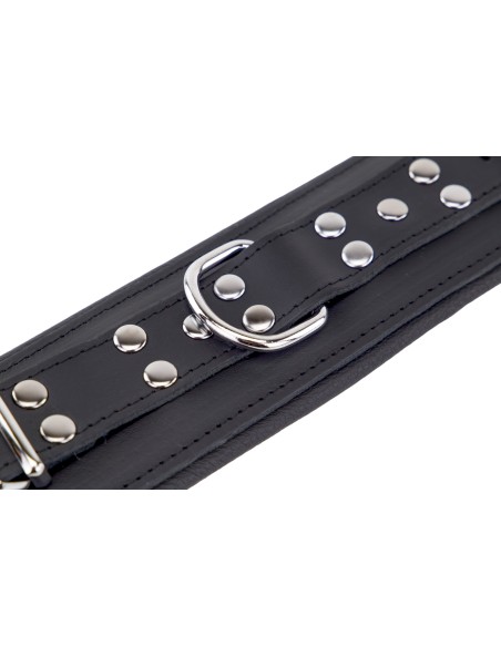 Menottes Rembourrées en Cuir pour Chevilles Noir | FetishXplore