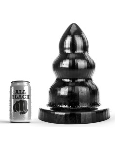 Plug AB97 Triple Pleasure L All Black 25 x 15 cm | FetishXplore