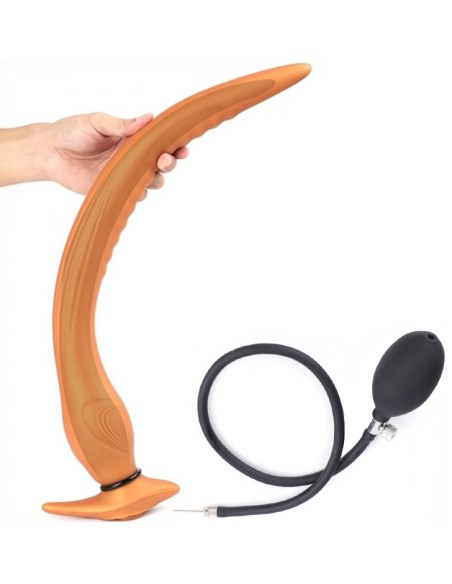 Plug Gonflable Long Eel M 37 x 4.5 cm Orange | FetishXplore