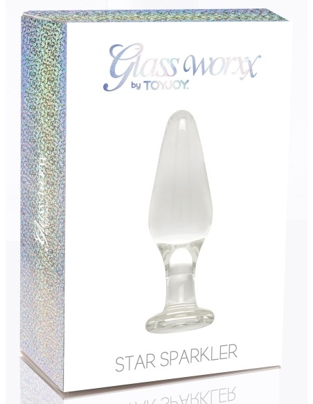 Plug en Verre Star Sparkler 11 x 3.5 cm | FetishXplore