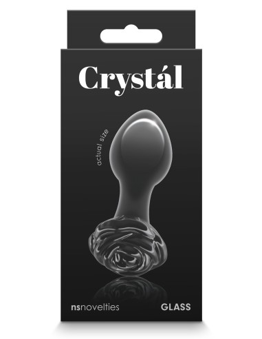 Plug en Verre Crystal Rose 7 x 3.2 cm Noir | FetishXplore
