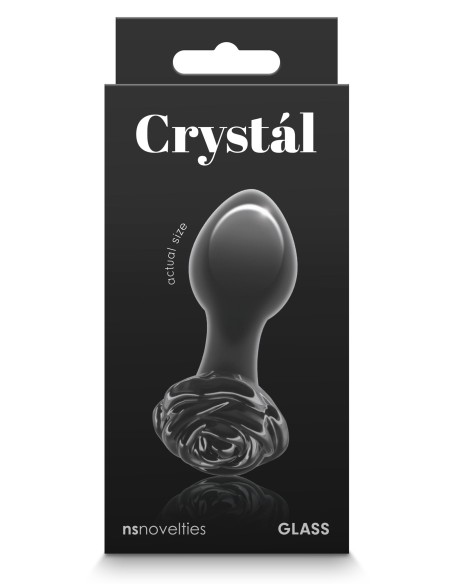Plug en Verre Crystal Rose 7 x 3.2 cm Noir | FetishXplore