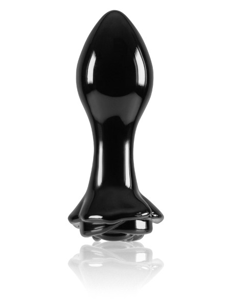Plug en Verre Crystal Rose 7 x 3.2 cm Noir | FetishXplore
