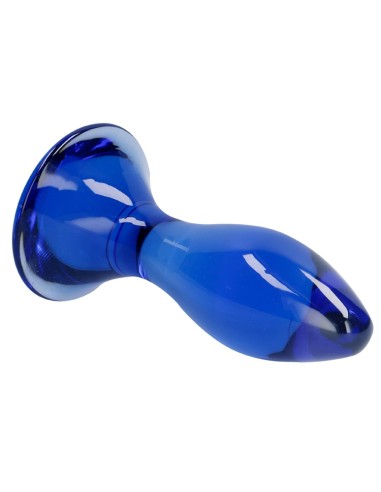 Plug en Verre Follower Bleu 9 x 3.5 cm | FetishXplore