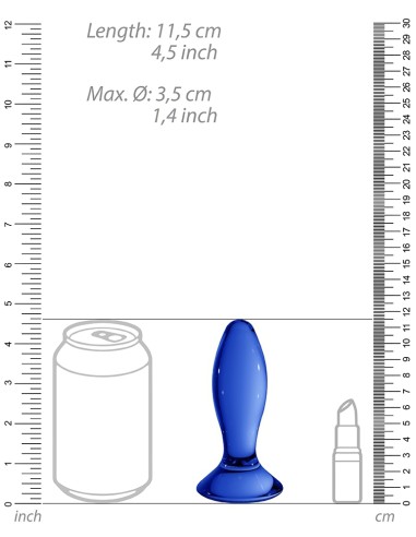 Plug en Verre Follower Bleu 9 x 3.5 cm | FetishXplore