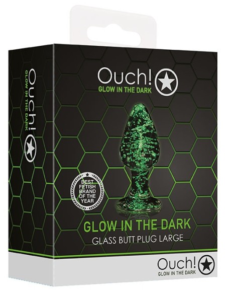 Plug en Verre Phosphorescent Butt Glow L 8 x 4 cm | FetishXplore