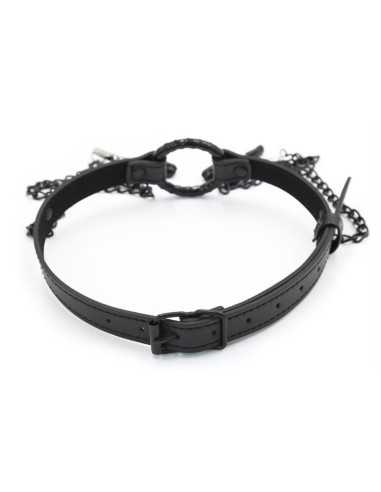 Gag Nip Ring and Nipple Clamp Black