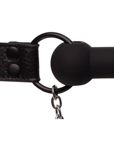 Nipple Gag with Nipple Clips Black