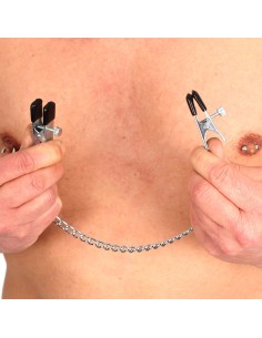 Pinces à Seins Métallique avec Chaîne The Red | FetishXplore