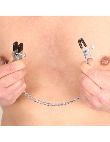 Pinces à Seins Métallique avec Chaîne The Red | FetishXplore