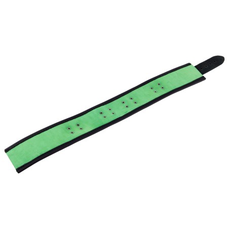 Collier en Cuir Noir et Vert avec Anneaux