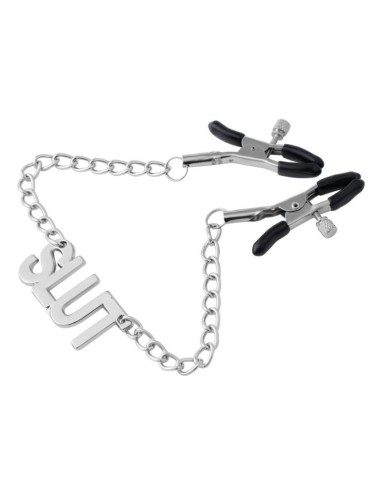 Pince-Tétons avec Plaque Slut 38cm | FetishXplore
