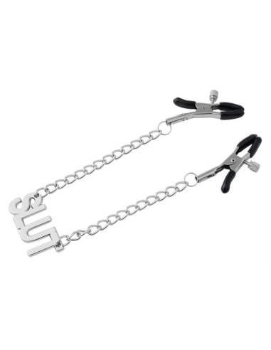 Pince-Tétons avec Plaque Slut 38cm | FetishXplore