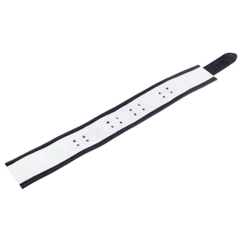 Collier en Cuir Noir et Blanc avec Anneaux