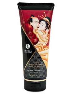 Crème Massage Vin Fraise Comestible 200ml | FetishXplore