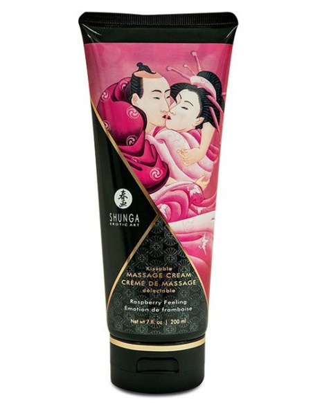 Crème Massage Framboise Comestible 200ml | FetishXplore