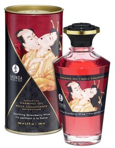 Huile Chauffante Vin Pétillant Fraise 100ml | FetishXplore
