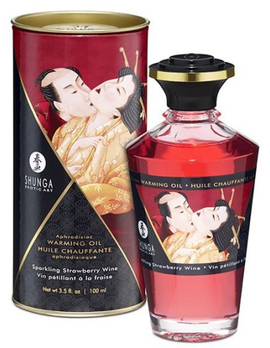 Aphrodisiac Warming Massage Oil - Strawberry Sparkling Wine 100 mL