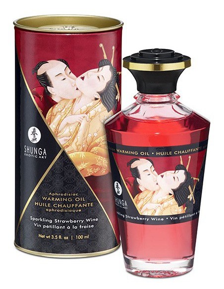Aphrodisiac Warming Massage Oil - Strawberry Sparkling Wine 100 mL